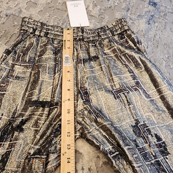 NWT Isabel Marant × H&M Silk Metallic pullon pants size 6 pockets - Picture 12 of 17